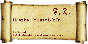 Huszka Krisztián névjegykártya